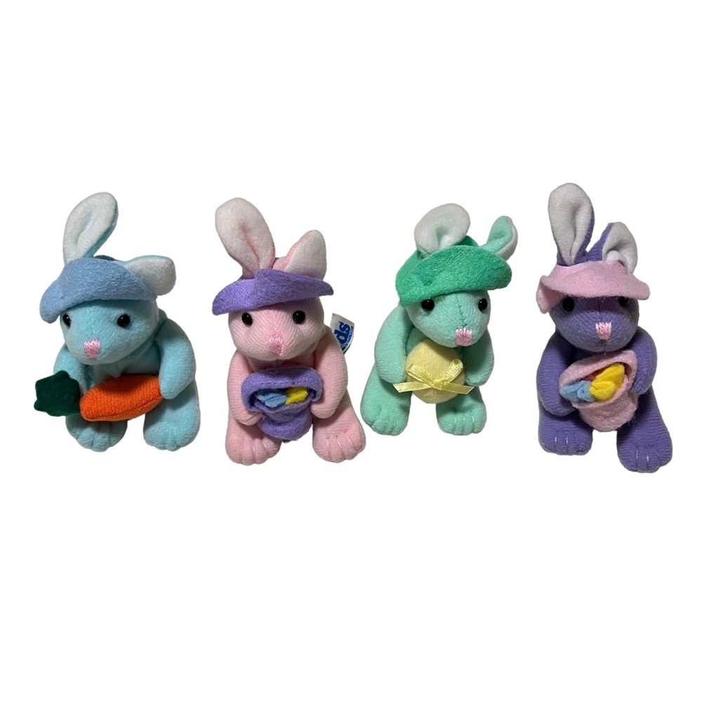 Kids of America Corp Pastel Plush Easter Bunnies 5" Set of 4